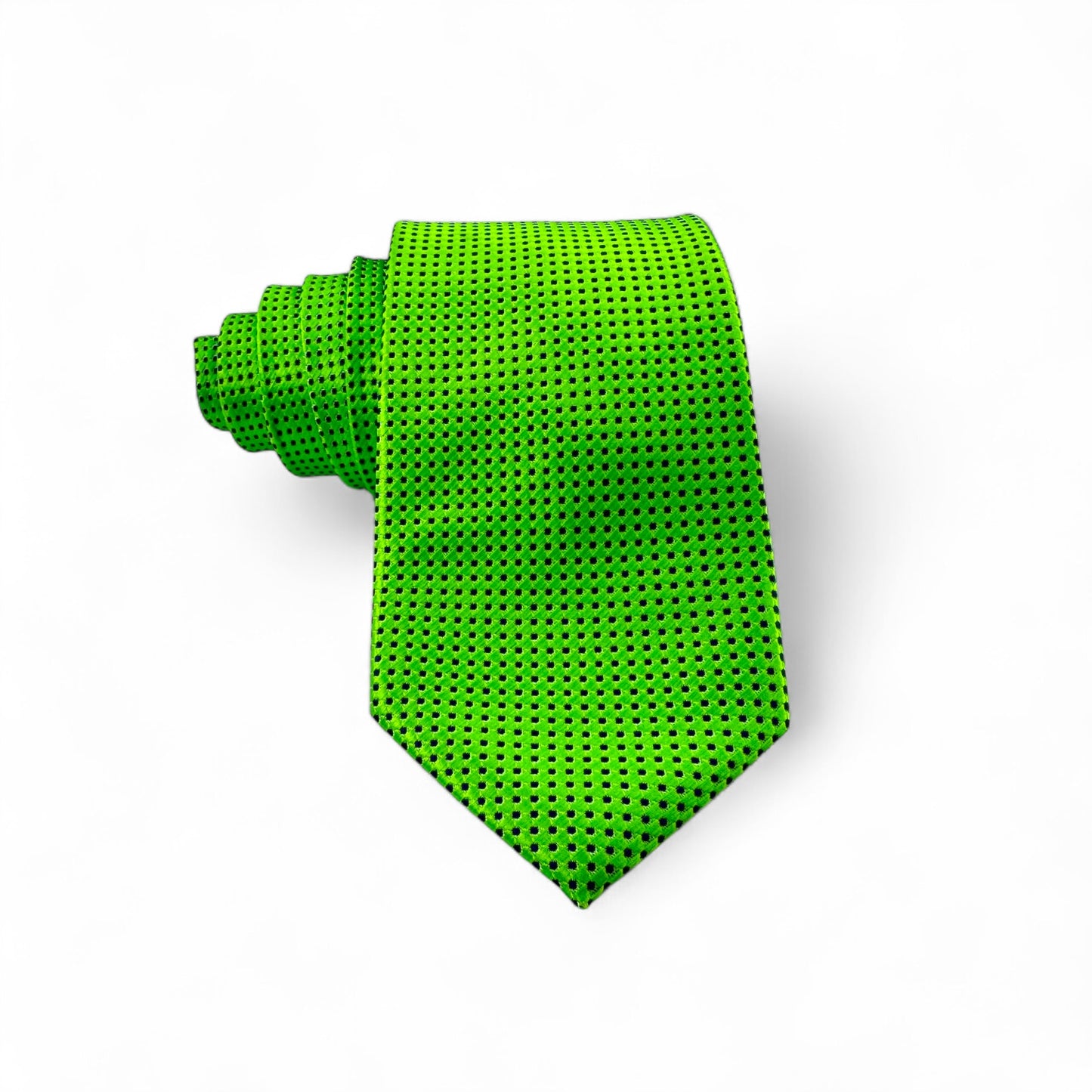 Corbata verde con puntos azules