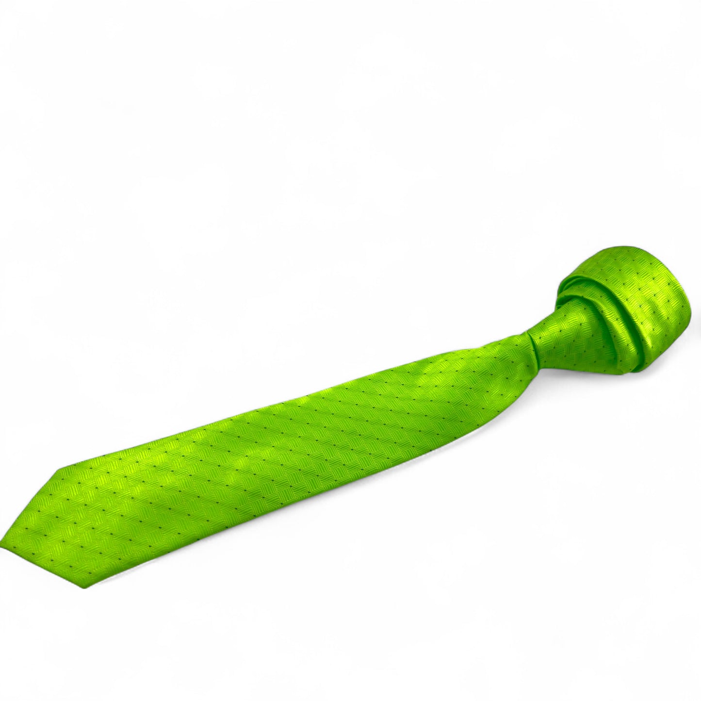 Corbata verde con puntos azules