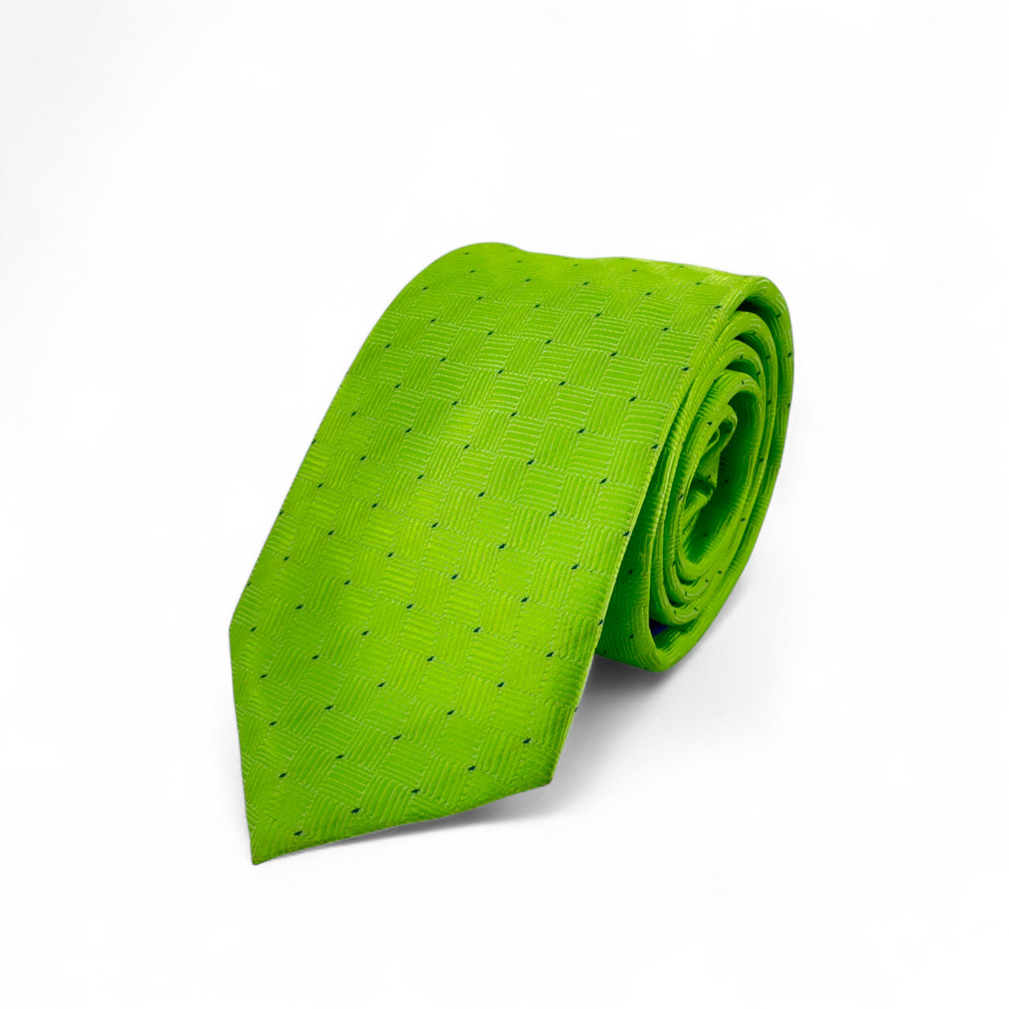Corbata verde con textura geométrica