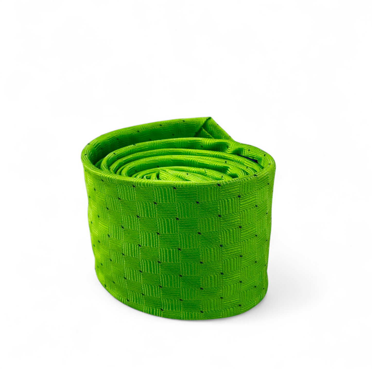 Corbata verde con textura geométrica