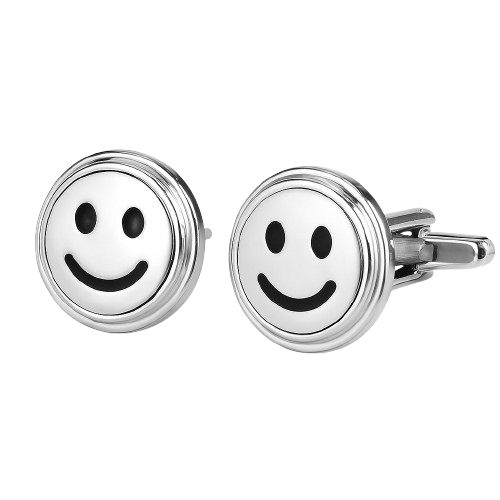 Mancornas Smiley Plateados - Elegancia con un Toque Divertido
