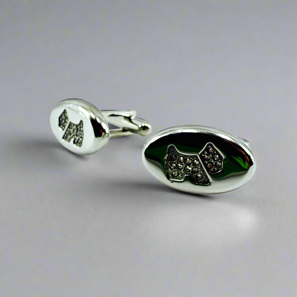 🐾 Mancornas Elegancia Plateada con Detalle Canino