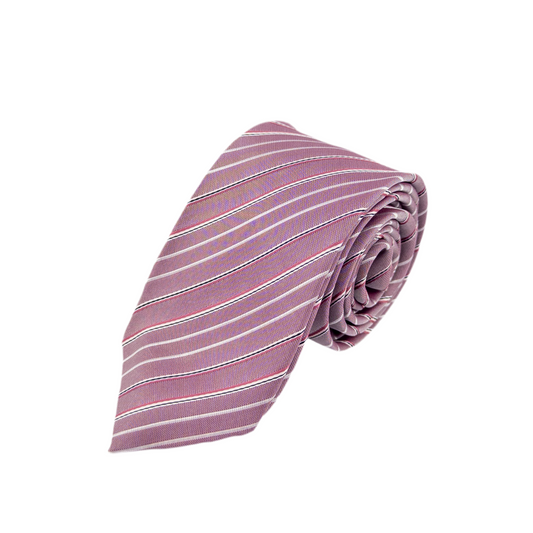 Corbata Elegante a Rayas Rojas y Blancas
