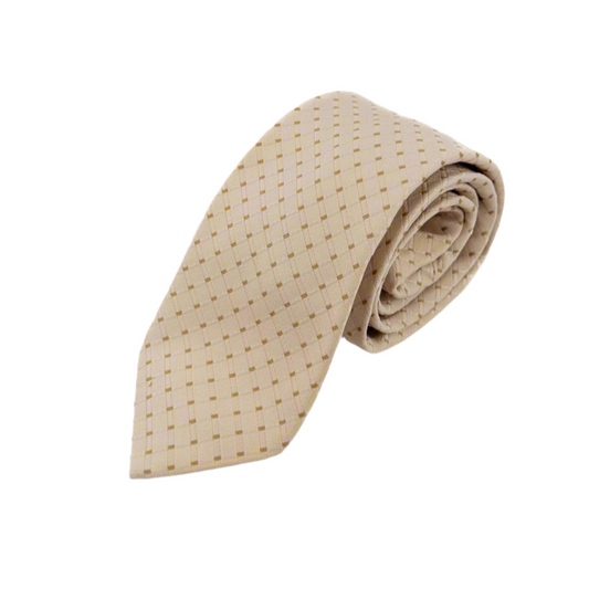 Corbata Beige con Detalles en Dorado – Sofisticación y Estilo Atemporal