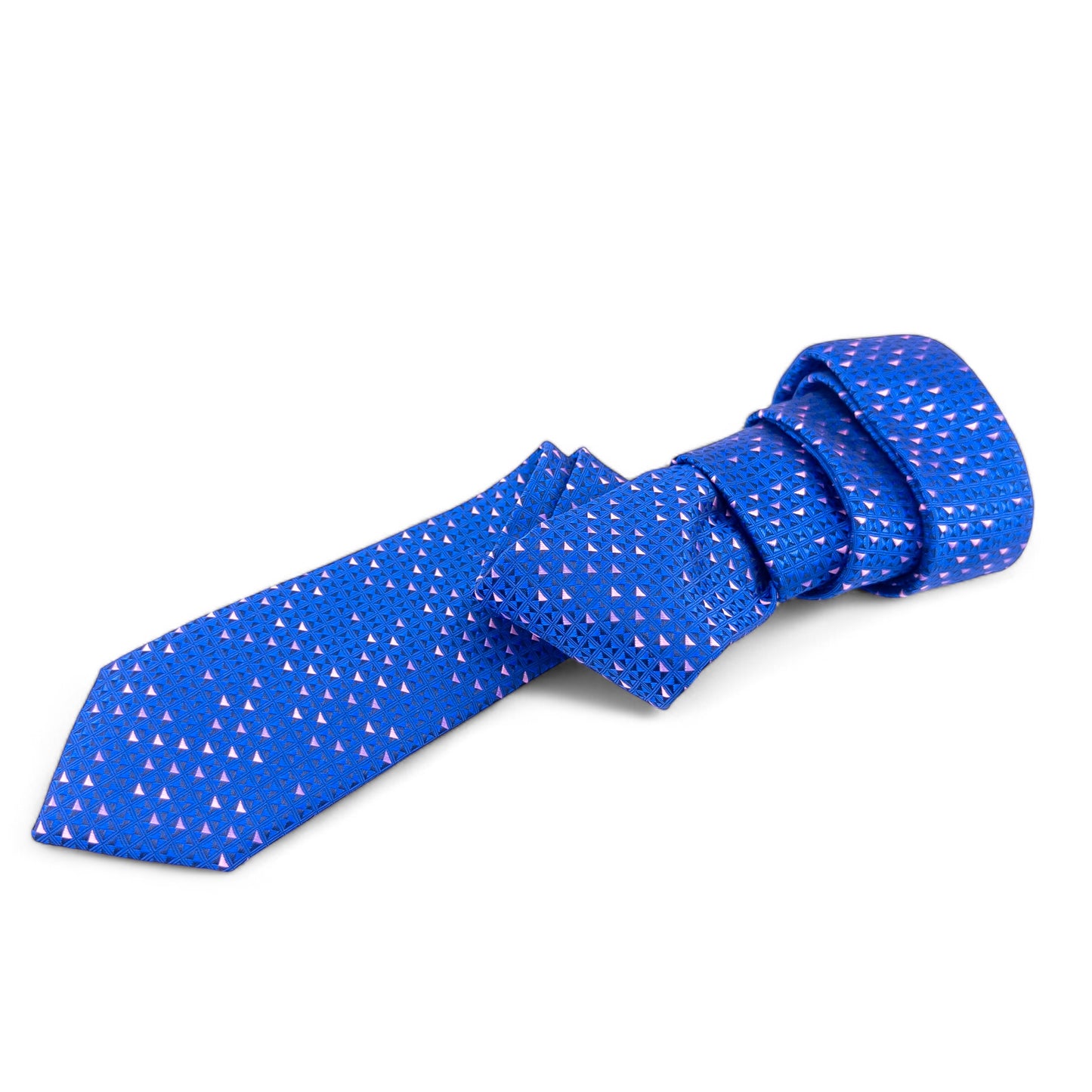 Corbata Azul con Patrón Geométrico – Estilo Moderno