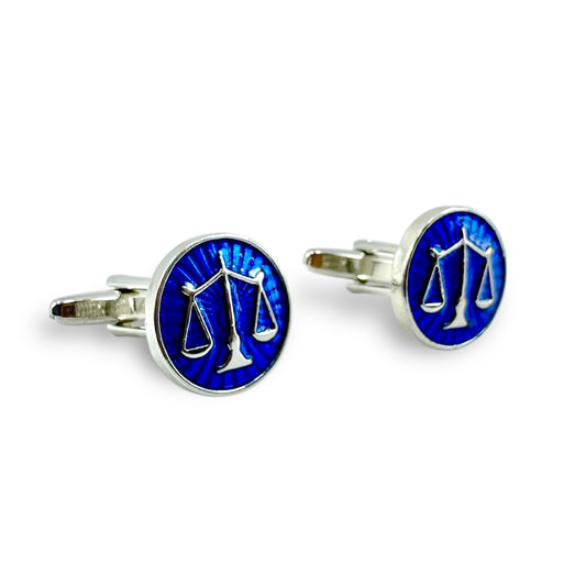 ⚖️ Mancornas Justicia Azul – Elegancia con Significado