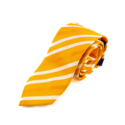 Corbata Rayada Amarilla con Blanco