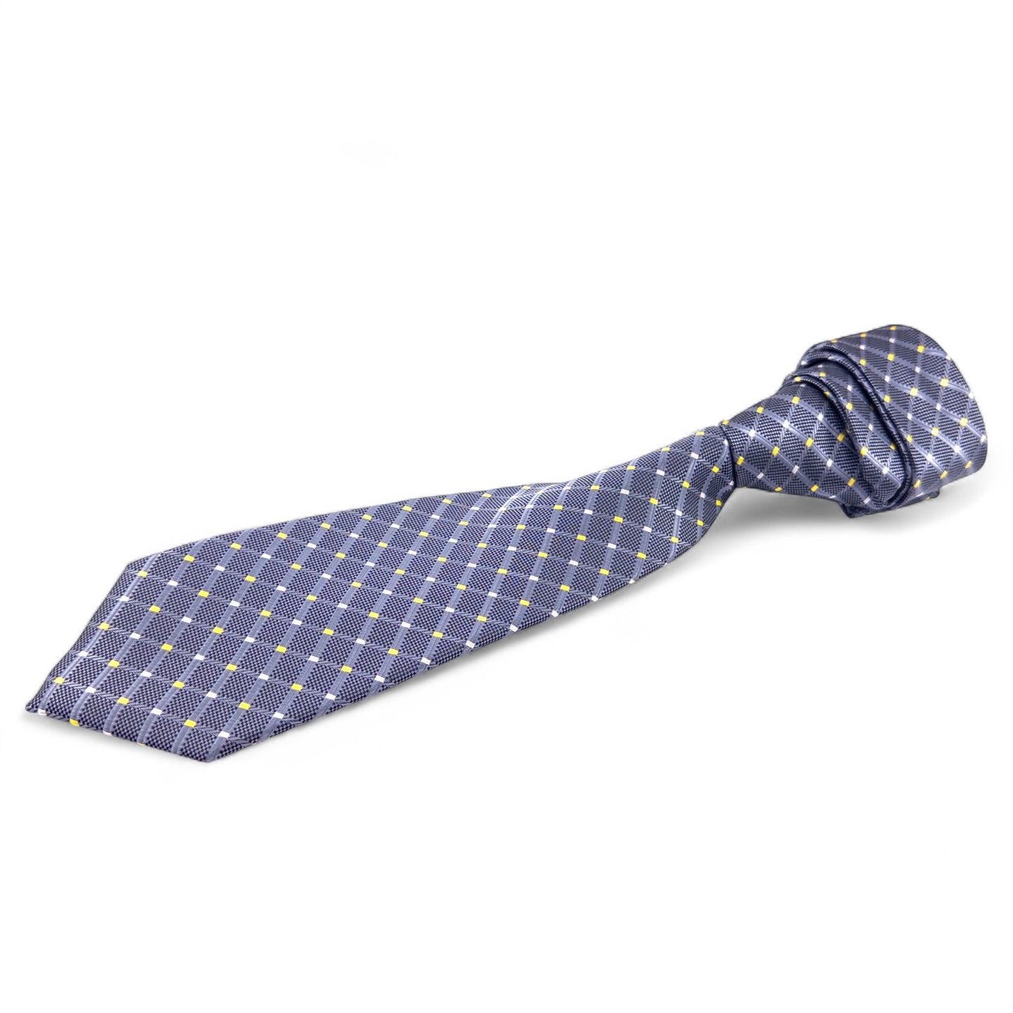 Corbata Gris con Líneas y Detalles Amarillos – Estilo Clásico