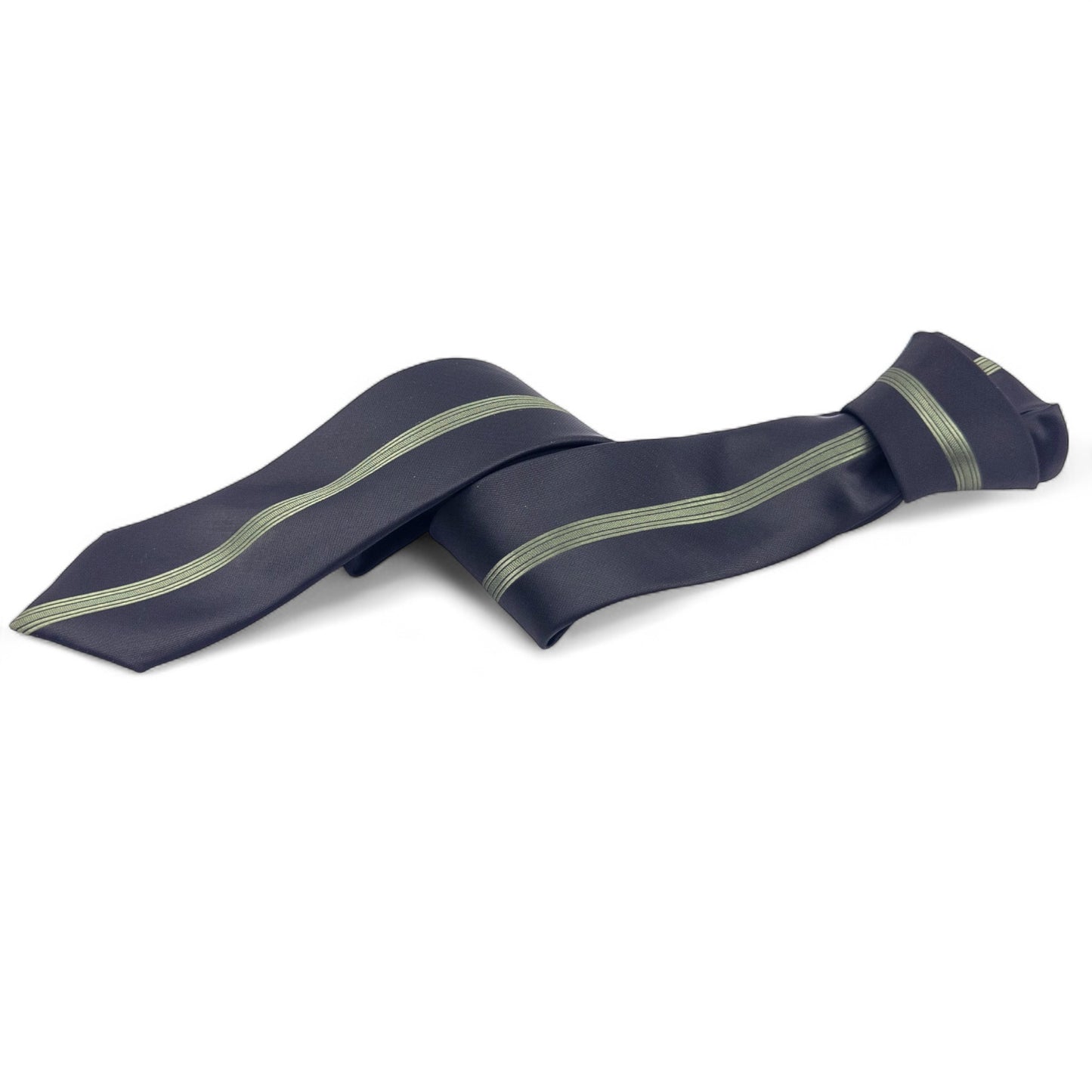 Corbata Negra con Franja Verde – Estilo Moderno