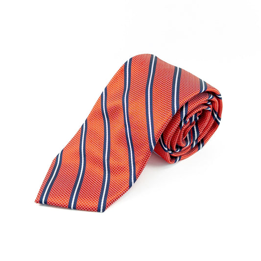Corbata Rayada Rojo Coral con Azul – Dandi Store