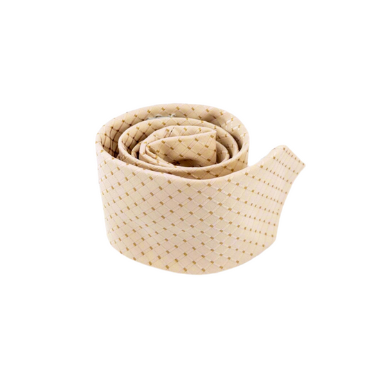 Corbata Beige con Detalles en Dorado – Sofisticación y Estilo Atemporal