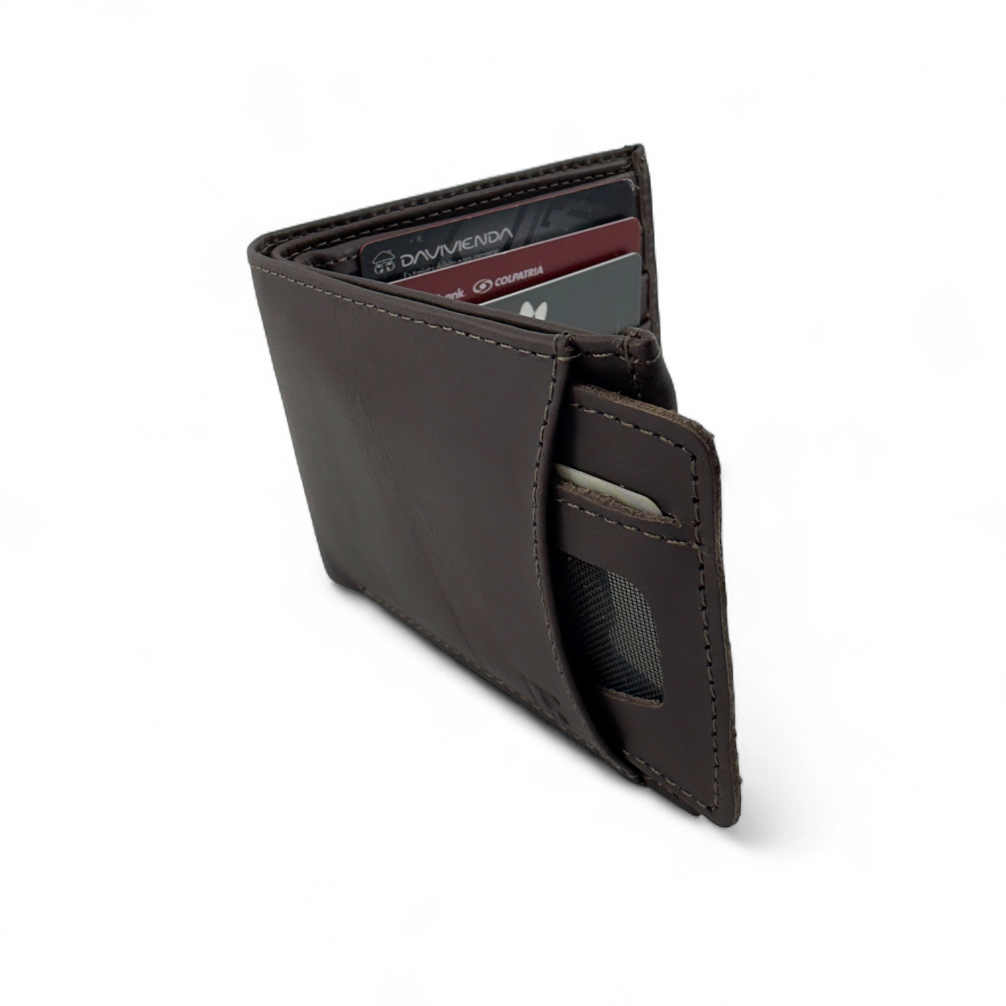 Billetera en Cuero Dandi Dual Shield café Oscuro