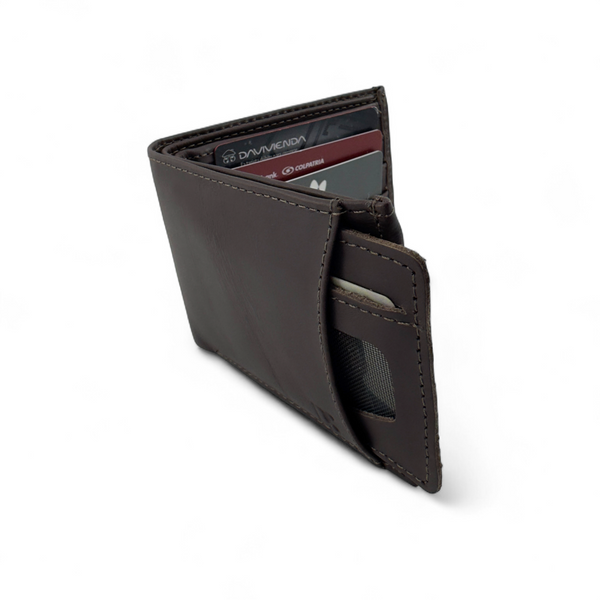 Billetera en Cuero Dandi Dual Shield café Oscuro