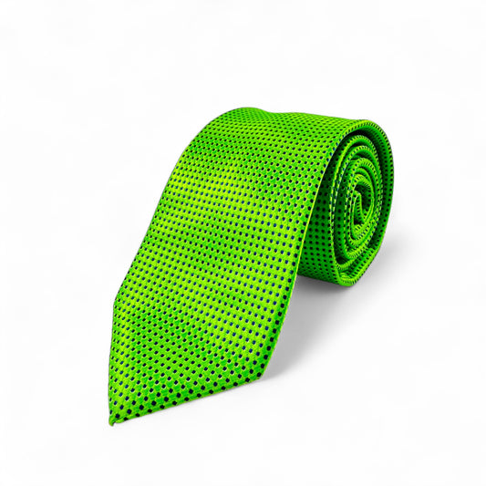 Corbata verde con puntos azules