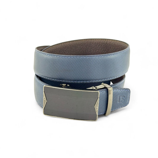 Cinturón automático en cuero azul – Elegancia moderna