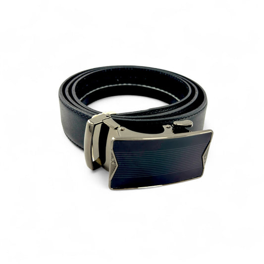 Cinturón automático en cuero negro – Distinción y estilo
