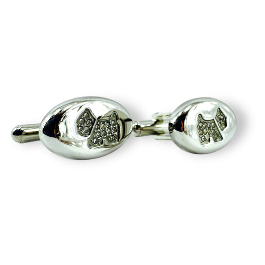 🐾 Mancornas Elegancia Plateada con Detalle Canino