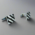 Mancornas Geométricas Plata & Ónix