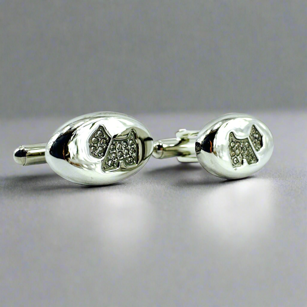🐾 Mancornas Elegancia Plateada con Detalle Canino