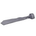 Corbata gris con puntos rosados