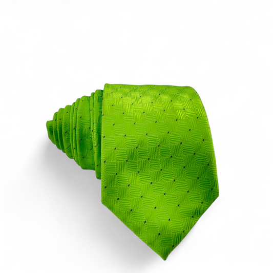 Corbata verde con textura geométrica