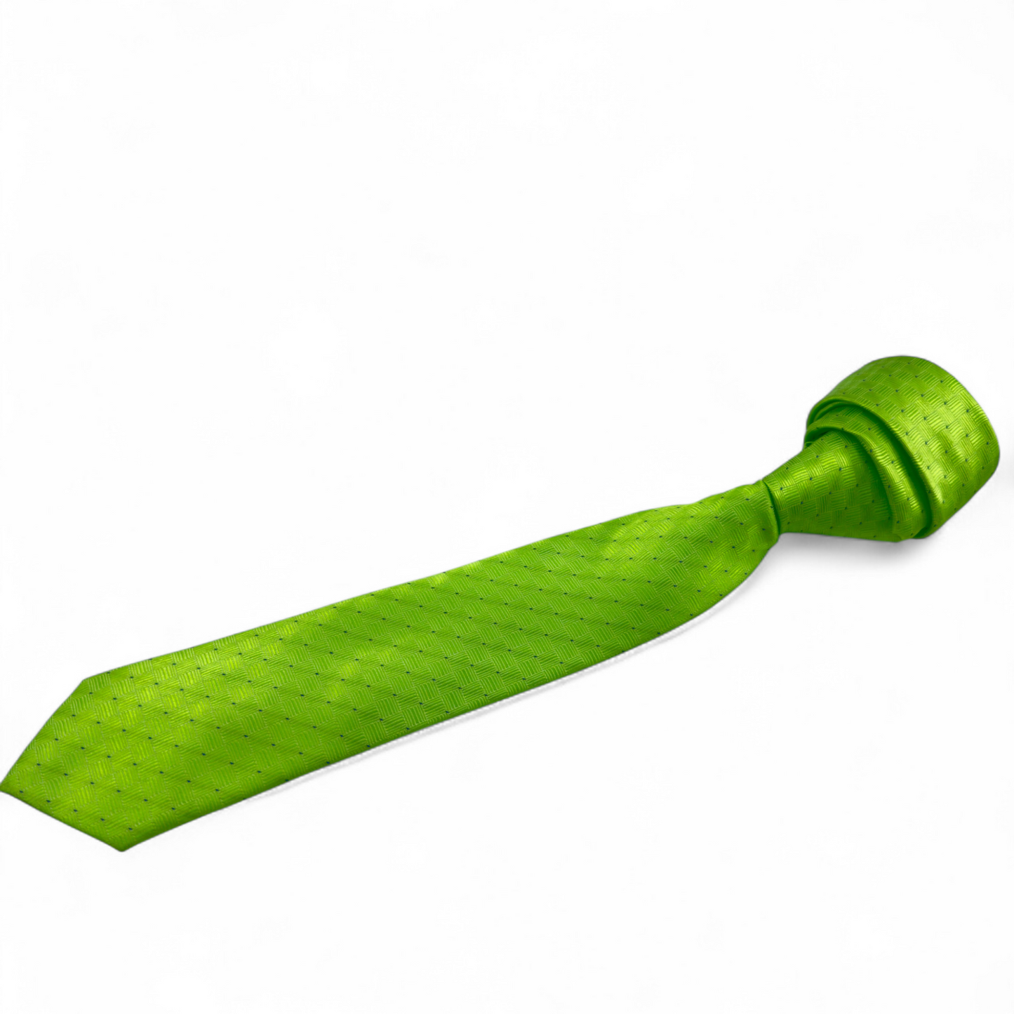 Corbata verde con textura geométrica