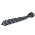 Corbata negra con patrón geométrico en blanco