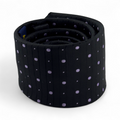 Corbata negra con puntos lila