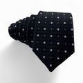 Corbata negra con puntos lila