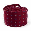 Corbata roja/Burdeos con Motivos Florales