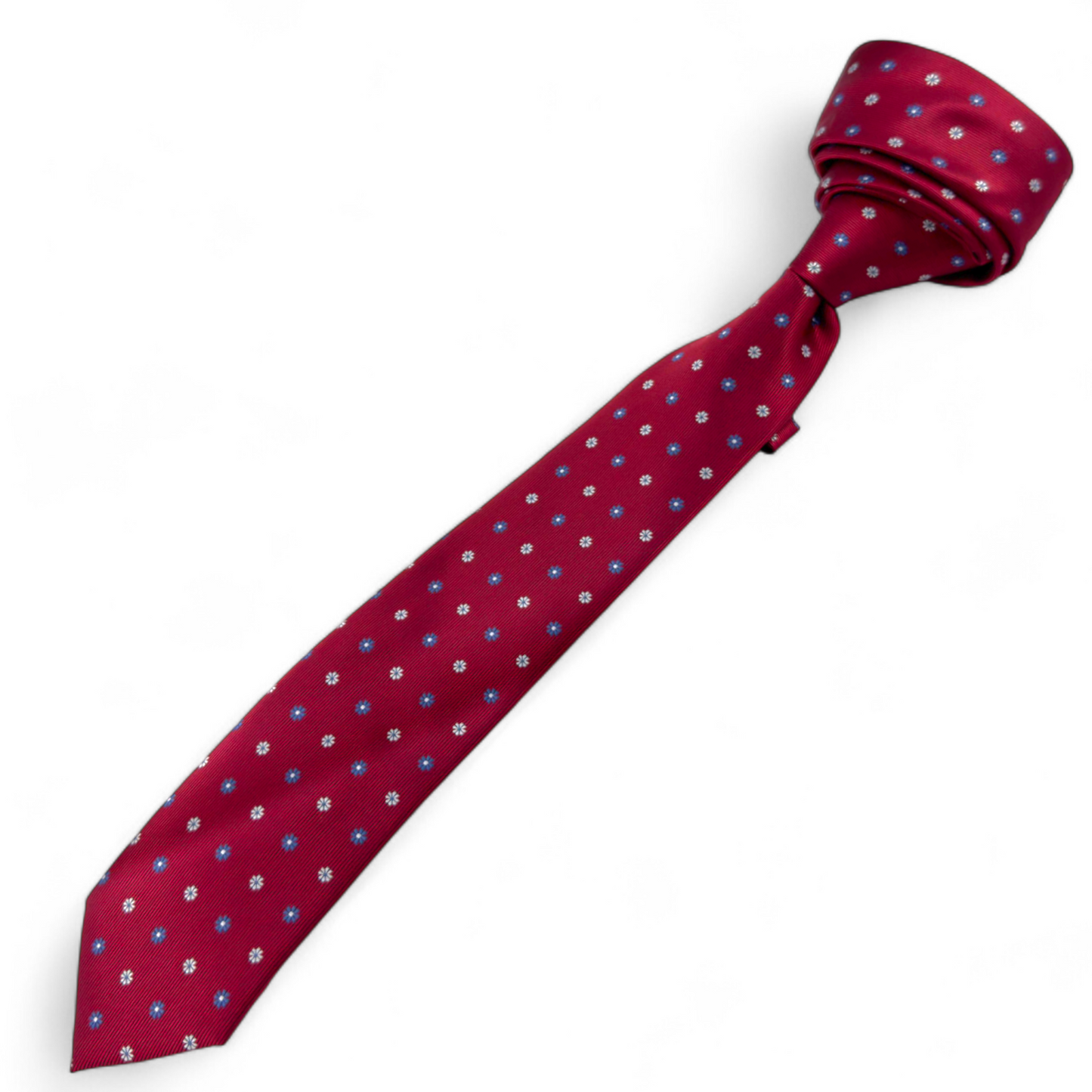 🌺 Corbata roja/Burdeos con Motivos Florales – Distinción con un toque moderno