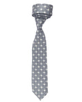 Corbata Gris con Patrón Geométrico – Sofisticación y Modernidad